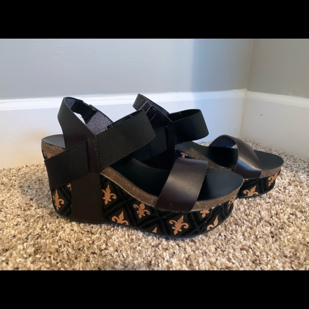 Fleur De Lis Corkys Wedges